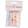 Infinity Hearts Ruban / Étiquette à coudre Amour Ass. motifs 15mm - 3 mètres
