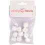 Infinity Hearts Beads Geometric Silicone White 14mm - 10 pcs.