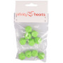 Infinity Hearts Beads Geometric Silicone Light Green 14mm - 10 pcs.