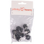 Infinity Hearts Beads Geometric Silicone Black 14mm - 10 pcs.