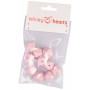 Perles Infinity Hearts Beads Perles géométriques en silicone rose 14mm - 10 pcs.