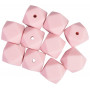 Infinity Hearts Perles Géométriques Silicone Rose clair 14mm - 10 pcs