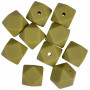 Infinity Hearts Beads Geometric Silicone Army Green 14mm - 10 pcs.
