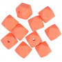 Infinity Hearts Beads Geometric Silicone Dark Orange 14mm - 10 pcs.