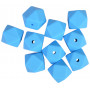 Infinity Hearts Perles Géométriques Silicone Bleu 14mm - 10 pcs