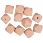 Infinity Hearts Beads Geometric Silicone Light Brown 14mm - 10 pcs.