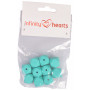 Perles de silicone Infinity Hearts Geometric Turquoise 14mm - 10 pcs.