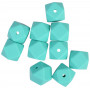 Infinity Hearts Perles Géométriques Silicone Turquoise 14mm - 10 pcs