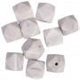Infinity Hearts Perles Géométriques silicone Gris 14mm - 10 pces