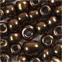 Rocailles, bronze, d 3 mm, dim. 8/0 , diamètre intérieur 0,6-1,0 mm, 500 gr/ 1 Pq.