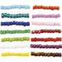 Perles de rocaille, ass. de couleurs, dim. 8/0 , d 3 mm, diamètre intérieur 0,6-1,0 mm, 14x25 gr/ 1 Pq.