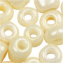 Perles de rocaille, dimension 8/0, D : 3 mm, 500 g, ivoire