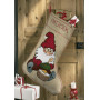 Permin Kit de Broderie Chaussette de Noël en Jute Lutin avec Bouillie 57x80cm