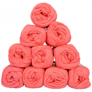 Mayflower Cotton 8/4 Junior Pack Laine Unicolore 1460 Corail - 10 pces