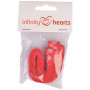 Infinity Hearts Ruban Tissu/Ruban Cadeau Ass. Flocon de neige rouge/blanc 15mm - 3 mètres