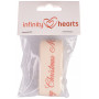 Infinity Hearts Ruban en Tissu/Étiquette Joyeux Noël Rouge 20mm - 3 mètres