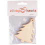 Infinity Hearts Étiquettes Cadeaux Sapin de Noël Bois Naturel 8,7x6,4cm - 10 pces