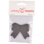 Infinity Hearts Étiquettes Cadeaux Nœud Carton Noir 4,7x5,7cm - 10 pces