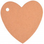 Infinity Hearts Étiquettes-cadeaux Cœur en Carton Brun 5,5x5,5cm - 10 pcs