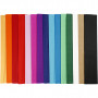 Papier Crépon, ass. de couleurs, L: 2,5 m, L: 50 cm, 22 gr, 60 pli/ 60 Pq.