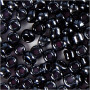 Perles de rocaille, gris foncé, dim. 15/0 , d 1,7 mm, diamètre intérieur 0,5-0,8 mm, 500 gr/ 1 sac