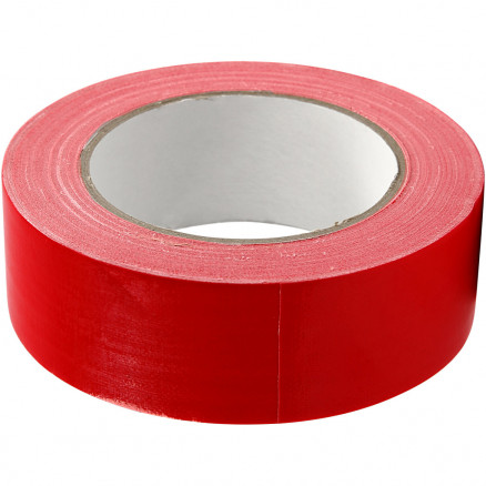 Ruban tissu, rouge, L: 38 mm, 25 m/ 1 rouleau 