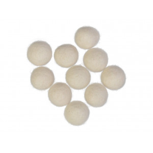 Boules de Feutre Laine 20mm Blanc Cassé W1 - 10 pces