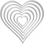 Gabarit de coupe et matrice de découpe, Coeur, dim. 2,5x3-10x11 cm, 1 pièce