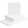 Cartes et Enveloppes, dimension carte 15x15cm, dimension enveloppe 16x16cm, 50 sets, blanc