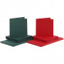 Cartes et enveloppes, vert, rouge, dimension carte 15x15 cm, dimension enveloppes 16x16 cm, 110+230 gr, 50 set/ 1 Pq.