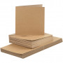 Cartes et Enveloppes, dimension carte 15x15cm, dimension enveloppe 16x16cm, 50 sets, naturel