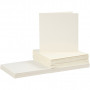 Cartes et Enveloppes, dimension carte 15x15cm, dimension enveloppe 16x16cm, 50 kits, blanc cassé