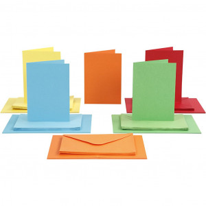 Cartes Et Enveloppes, 15x15 cm, 16x16 cm, Blanc, 50 Set, 1 Pq.