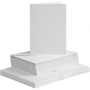 Cartes et Enveloppes - Couleurs Pastels - 15 x 15 cm, Dimension Enveloppes  16X16 Cm - 50 pcs - Coffret carterie - Creavea