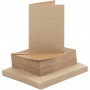 Cartes et Enveloppes, dimension carte 10,5x15cm, dimension envelope 11,5x16,5cm, 50 kits, naturel