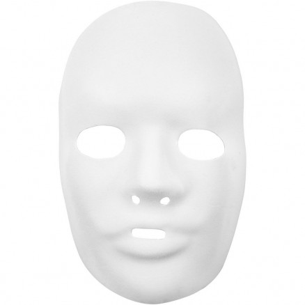 Masque visage , blanc, H: 24 cm, L: 15,5 cm, 12 pièce/ 1 Pq. 