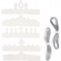 Couronnes, blanc, H: 10-16,5 cm, L: 60 cm, 230 gr, 50 pièce/ 1 Pq.
