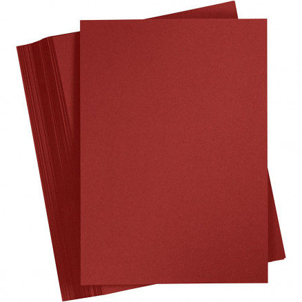 Papier Vélin, A4, 210x297 mm, 100 gr, Rouge Clair, 10 Flles, 1 Pq.