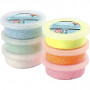 Foam Clay®, couleurs pastel, paillettes, 6x14 gr/ 1 Pq.