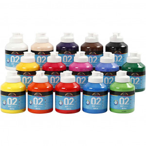 PICCOLINO Hobby Paint - Couleur peinture acrylique brillante - 5x 500ml -  Assortiment couleurs primaires | Piccolino
