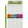 Crayons de Couleur Colortime, vert clair, L: 17,45 cm, mine 5 mm, JUMBO, 12 pièce/ 1 Pq.