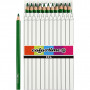 Crayons de Couleur Colortime, vert, L: 17,45 cm, mine 5 mm, JUMBO, 12 pièce/ 1 Pq.
