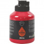 Art Peinture acrylique, rouge primaire, semi-brillant, semi-transparent, 500 ml/ 1 bouteille.