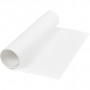 Papier imitation cuir, blanc, L: 50 cm, unicolor, 350 gr, 1 m/ 1 rouleau