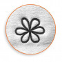 Tampon relief, Fleur, dim. 6 mm, L: 65 mm, 1 pièce