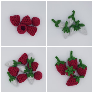 Les framboises de Karla par Rito Krea - Patron de crochet avec fruits 9cm - 5 pcs