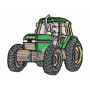 Etiquette thermocollante Tracteur Vert 6x6.5cm - 1 pièce