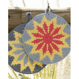 Soleil Brûlant par DROPS Design - Patron de Porte-pots au Crochet Soleil