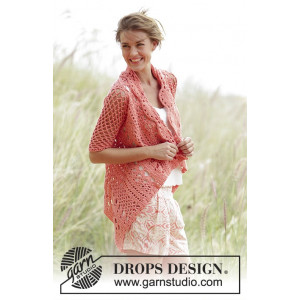 Rêve Pêche par DROPS Design - Patron de Veste au Crochet Tailles S - XXXL