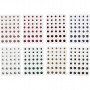Pierres de strass, couleurs assorties, Cônes ronds, dim. 6+8+10 mm, 8x10 Pq./ 1 Pq.